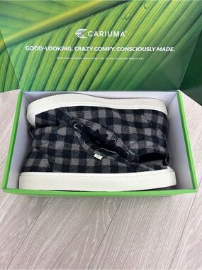 NEW Cariuma Black Plaid High Top Sneakers in Size 13